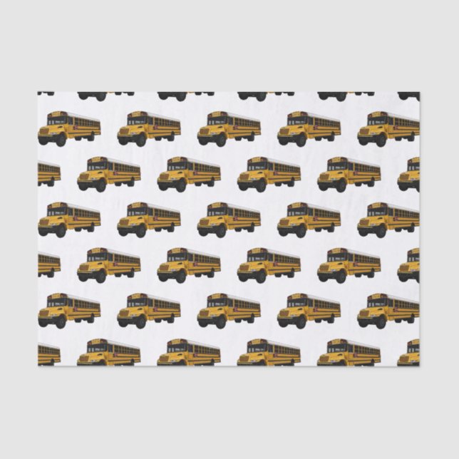 School bus cartoon illustration tissue paper (Front)