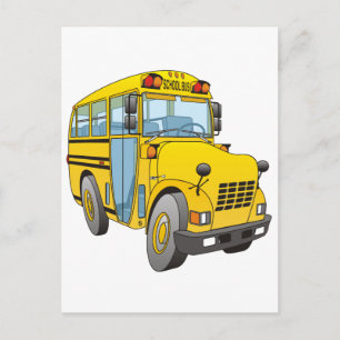 School Bus Cartoon Postcard