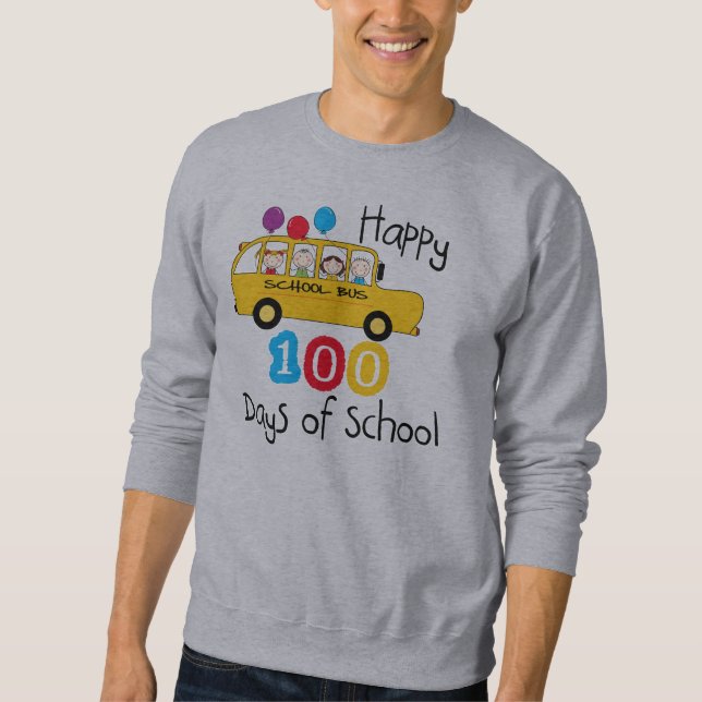 School Bus Celebrate 100 Days Sweatshirt (Front)