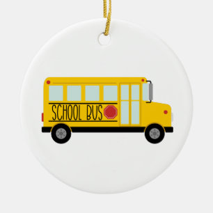 School Bus Ceramic Ornament