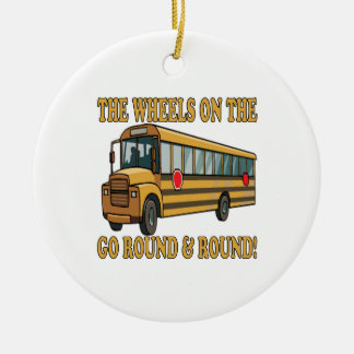 School Bus Ceramic Ornament