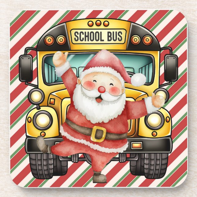 School Bus Christmas for Driver Coaster (Front)
