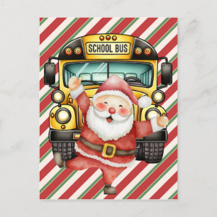 School Bus Christmas for Driver greeting card