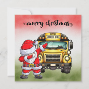 School Bus Christmas for Driver Holiday Card