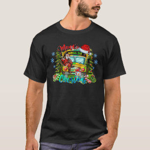School Bus Christmas Tree Funny Santa Bus Driver L T-Shirt
