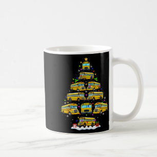 School Bus Christmas Tree Lights Bus Driver Xmas P Coffee Mug