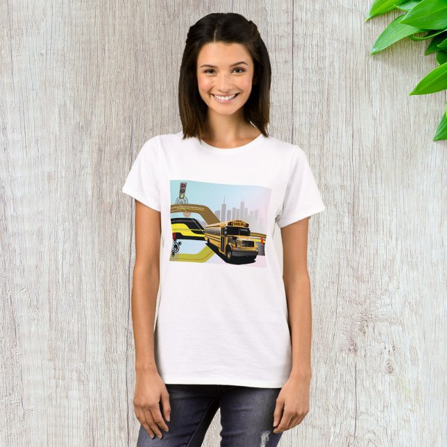 School Bus City Scene T-Shirt (Creator Uploaded)