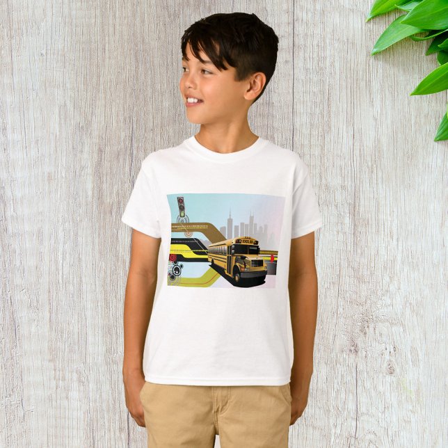 School Bus City Scene T-Shirt (Creator Uploaded)