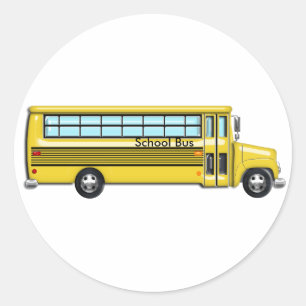 School Bus Classic Round Sticker