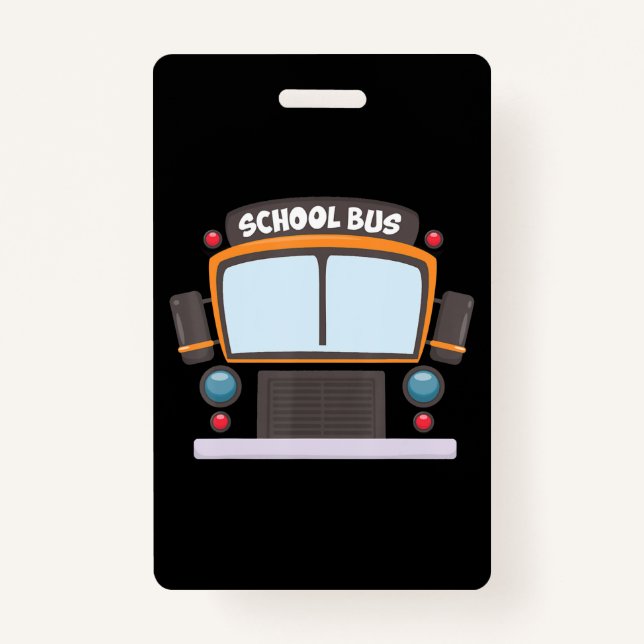 School Bus Costume  Boys Girls Halloween Bus Drive ID Badge (Front)