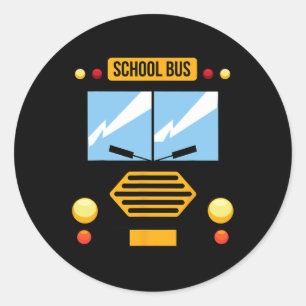 School Bus Costume Cool Easy Vehicle Halloween Gif Classic Round Sticker