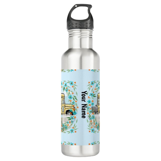 School Bus Day  710 Ml Water Bottle (Front)