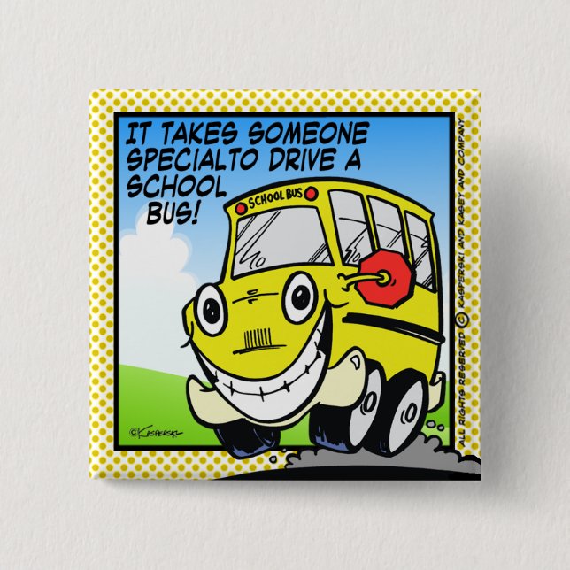 School Bus Driver 15 Cm Square Badge (Front)