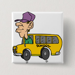 School Bus Driver 15 Cm Square Badge