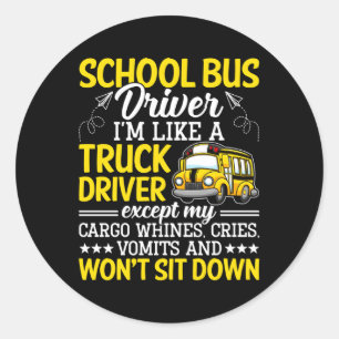 School Bus Driver Back To School Classic Round Sticker