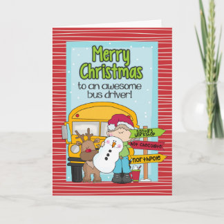 School Bus Driver Christmas Card