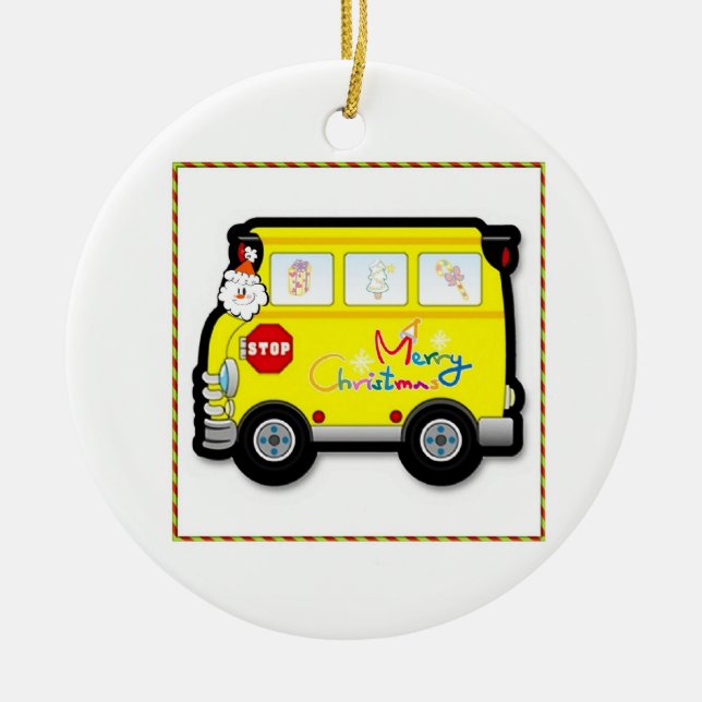 School Bus Driver Christmas Ornament (Front)