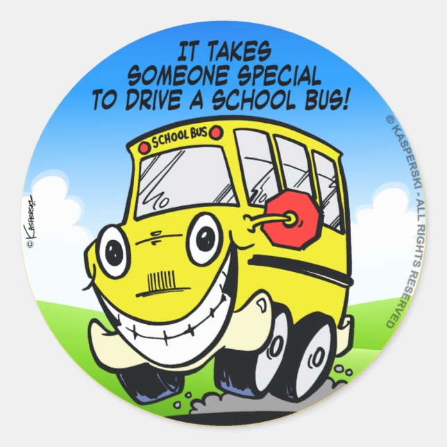 School Bus Driver Classic Round Sticker (Front)