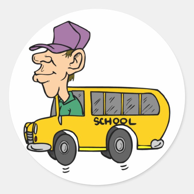 School Bus Driver Classic Round Sticker (Front)