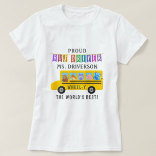 School Bus Driver Cute Animals   Personalised Name T-Shirt