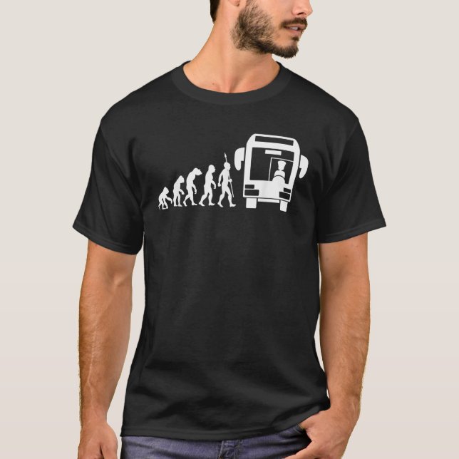 School Bus Driver Evolution Funny Cool Cute  T-Shirt (Front)