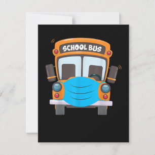 School Bus Driver Face Mask Funny Costume Xmas Card
