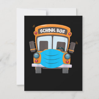 School Bus Driver Face Mask Funny Costume Xmas Card
