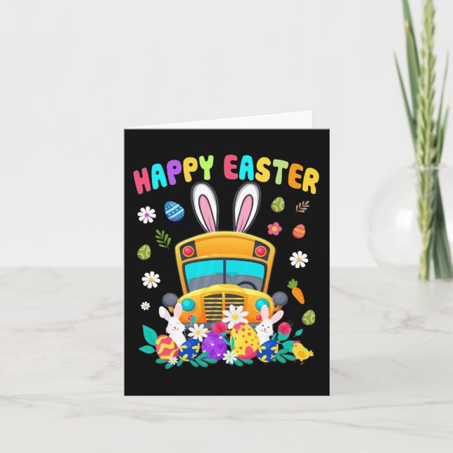 School Bus Driver Happy Easter  Card (Front)