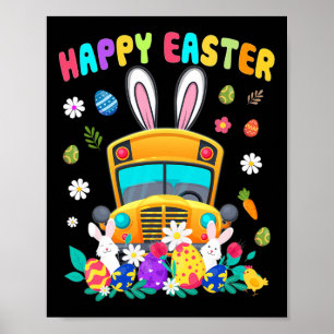 School Bus Driver Happy Easter Poster