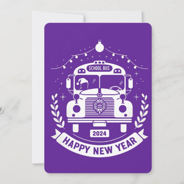 SCHOOL BuS DRIVER HAPPY NEW YEAR CARD (Front)