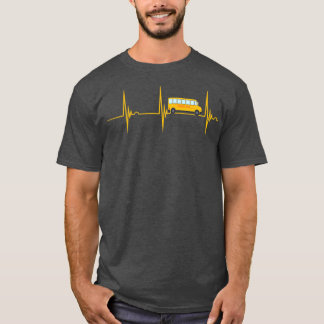School Bus Driver Heartbeat EKG Pulse Bus Driving T-Shirt