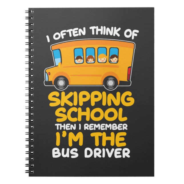 School Bus Driver Humor Gift Bus Driving Comedians Notebook (Front)