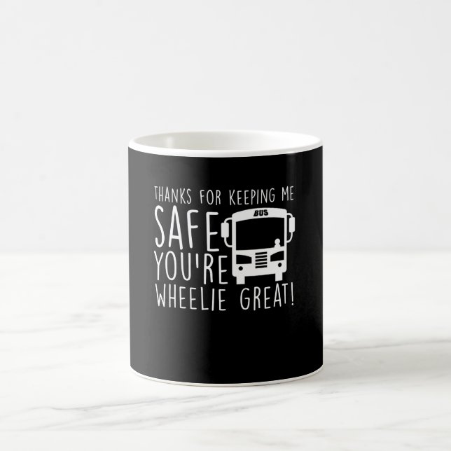 School Bus Driver Keeping Safe Wheelie Great Coffee Mug (Center)
