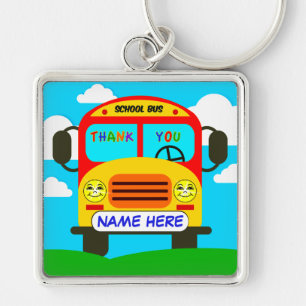School Bus Driver Keychain with NAME or YOUR TEXT