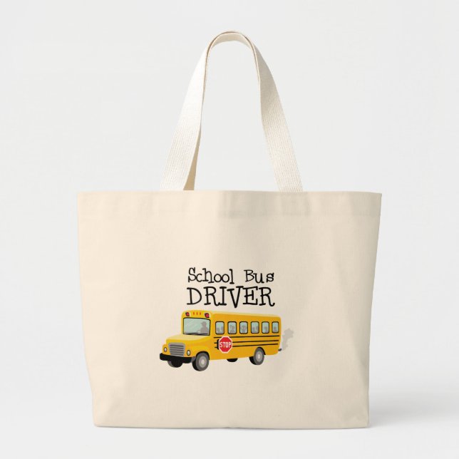 School Bus Driver Large Tote Bag (Front)