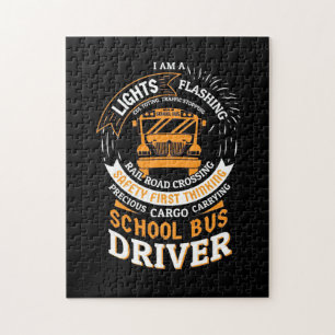 School Bus Driver Lights Flashing Jigsaw Puzzle