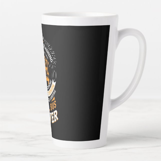 School Bus Driver Lights Flashing Latte Mug (Right)