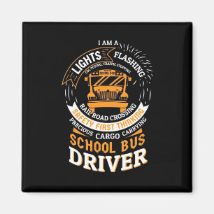 School Bus Driver Lights Flashing Magnet