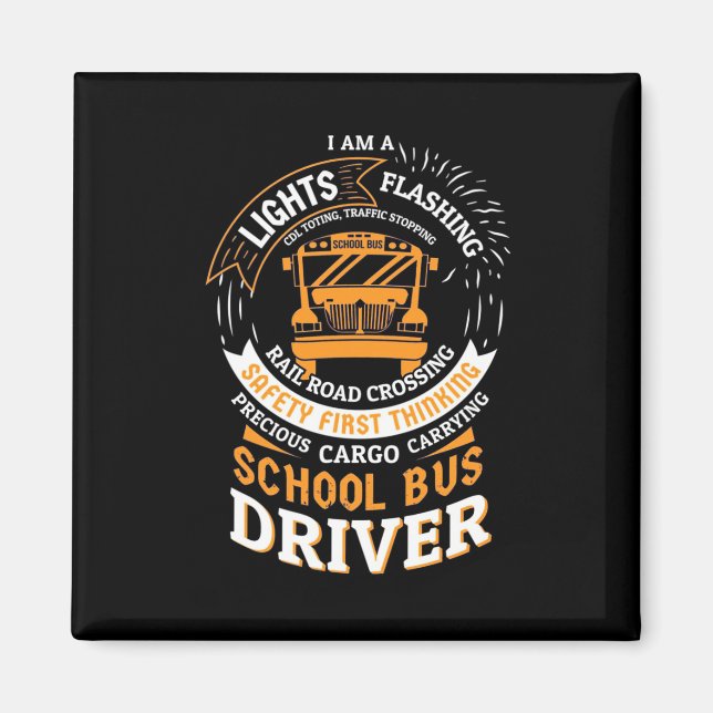School Bus Driver Lights Flashing Magnet (Front)