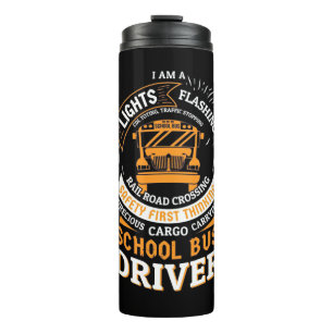 School Bus Driver Lights Flashing Thermal Tumbler