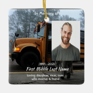 School Bus Driver  Memorial Keepsake  Ceramic Ornament