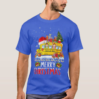 School Bus Driver Merry Christmas Pyjamas Lights X T-Shirt