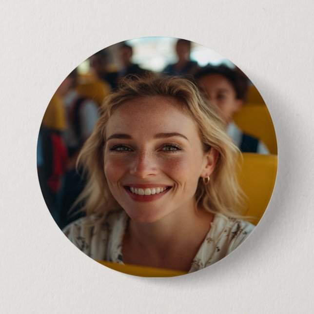 School Bus Driver Photo Customize 7.5 Cm Round Badge (Front)