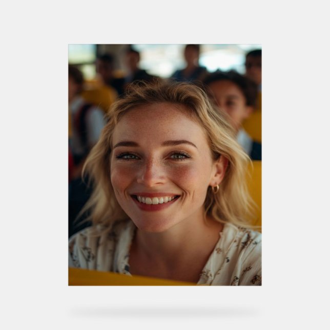 School Bus Driver Photo Customize Acrylic Sign (Front)