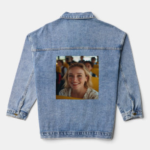 School Bus Driver Photo Customize Denim Jacket