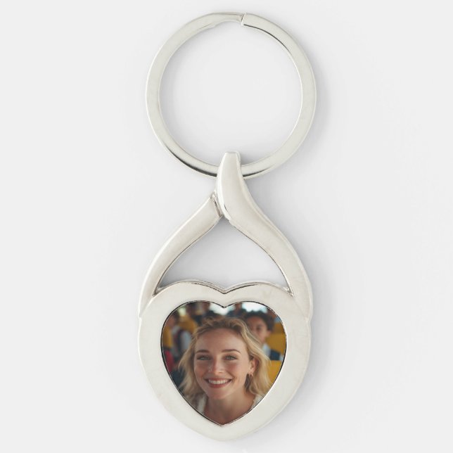 School Bus Driver Photo Customize Key Ring (Front)