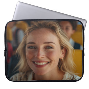 School Bus Driver Photo Customize Laptop Sleeve