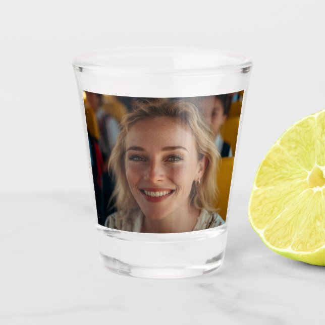 School Bus Driver Photo Customize Shot Glass (Front)