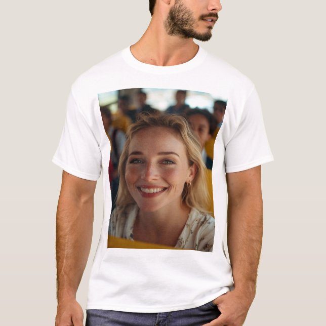 School Bus Driver Photo Customize T-Shirt (Front)