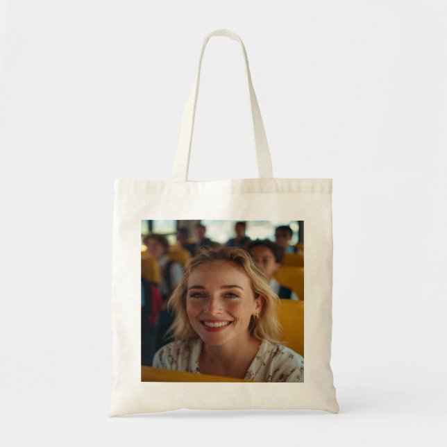 School Bus Driver Photo Customize Tote Bag (Front)